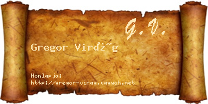 Gregor Virág névjegykártya